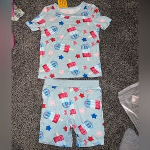 Kids Light Blue Popsicle Short Pajama Set - Unbranded